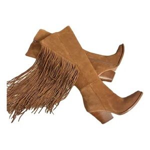 Jeffery Campbel Brown Fringe Western Boots